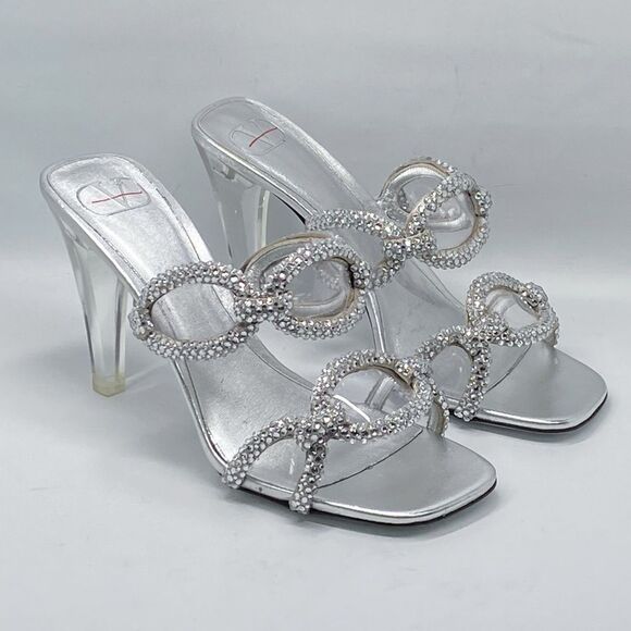 Valentino Garavani Chain 1967 embellished heel sandals size 37.5 - Picture 1 of 14
